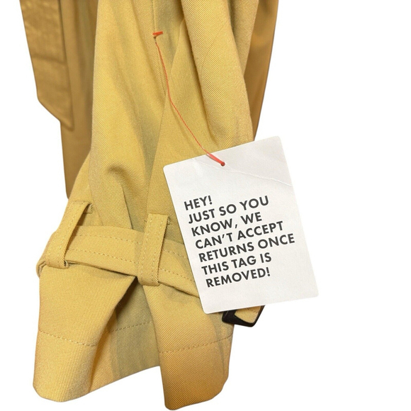 NWT Topshop Trench Coat Double Breasted Belted Sand Mustard Sz. 10 - Picture 8 of 13
